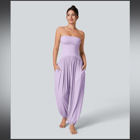 HALARA Pants - HALARA Lavender Strapless Harem Jumpsuit ~ Misty Purple